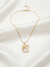 Enamel Butterfly Rectangular Pendant with Beaded Chain Necklace