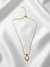 Luminous Mother of Pearl with Textured Outline Heart Pendant Necklace