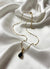 Midnight Teardrop Pendant on Beaded Satellite Chain Necklace