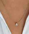 Teardrop Solitaire Crystal Pendant Necklace