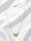 Shimmering Crystal Butterfly Magnetic Pendant Necklace