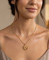 Radiant Sunburst Heart Pendant Celestial Design Necklace