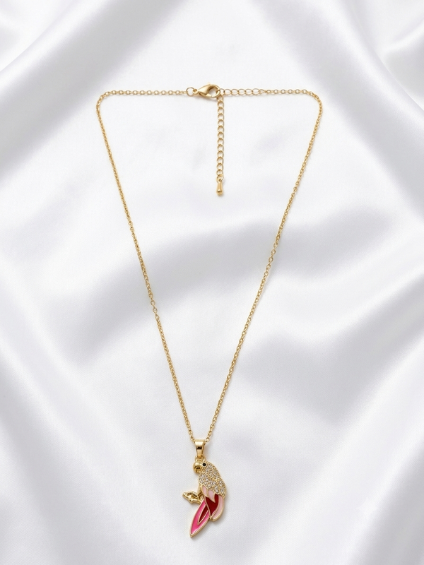 Vibrant Tropical Parrot Pendant Necklace