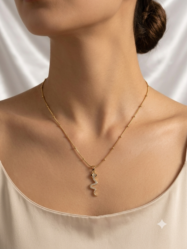 Snack Charm Pendant with Beaded Chain Necklace