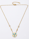 Aura Triple Evil Eye Necklace – Gold Dainty Chain with Crystal Accents