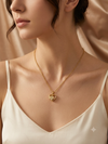 Heart & Paw Print Pendant Necklace with Sparkling Accents