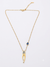 Lyra Evil Eye Necklace – Gold Abstract Tassel with Sapphire Blue Teardrop Charm
