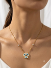Aura Triple Evil Eye Necklace – Gold Dainty Chain with Crystal Accents