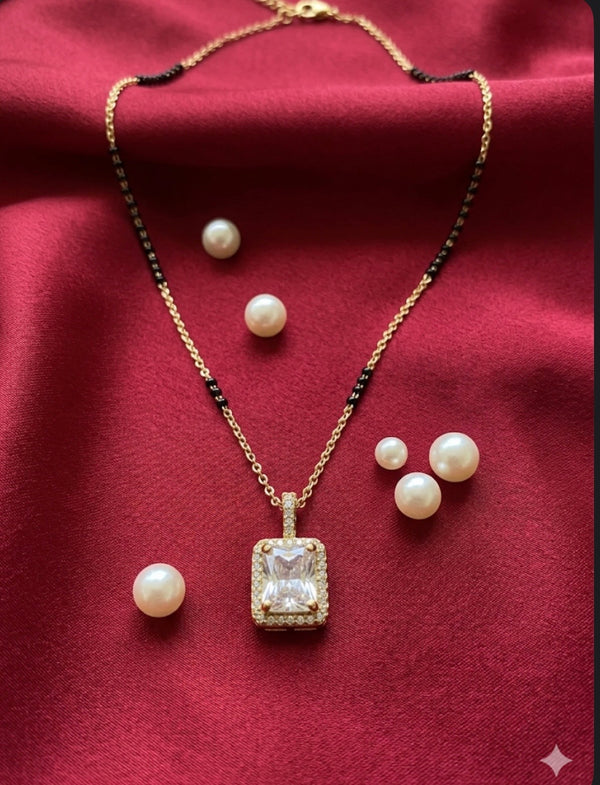 Emerald Cut American Dimond Mangalsutra