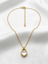 Ethereal Heart Mother-of-Pearl Lock Design Pendant Necklaces