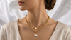 Double Layered Sweetheart and Butterfly Pendant Necklace