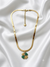 Herringbone Four-Leaf Clover Pendant Necklace