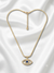 Sapphire Blue Crystal in Evil Eye Pendant with Snack Chain Necklace