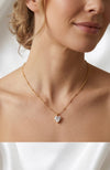 Dainty Heart Pendant on Beaded Satellite Chain Necklace