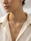Serpentine Pendant with Beaded Chain Necklace