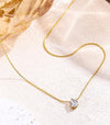 Teardrop Solitaire Crystal Pendant Necklace