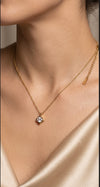 Elegant Solitaire Square Pendant Necklace
