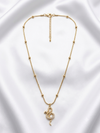 Serpentine Pendant with Beaded Chain Necklace