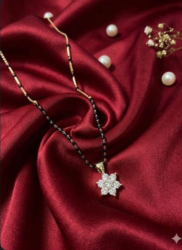 Elegant Floral American Diamond Mangalsutra