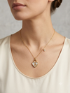 Clover Inside Lucky Heart Pendant Charm Necklace
