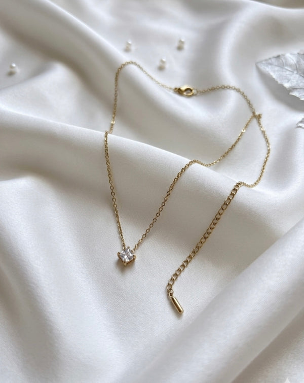 Princess-Cut Solitaire Necklace