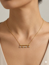 Dainty Bar with Dangle Crystal Necklace