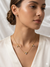 Dainty Bow with Oval Crystal Stone Station Necklace with Earrings