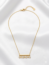 Dainty Bar with Dangle Crystal Necklace