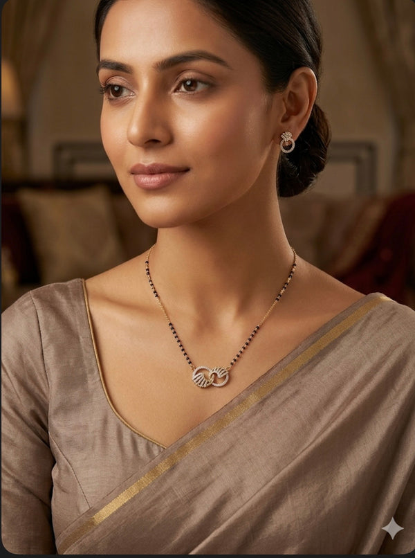 Interlocking Circle American Diamond Mangalsutra