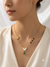 Enamel Butterfly with Green Gems Charms and Golden Butterfly Charm Necklace