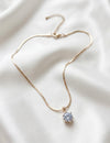 Bold Round-Cut Solitaire Crystal Pendant Necklace