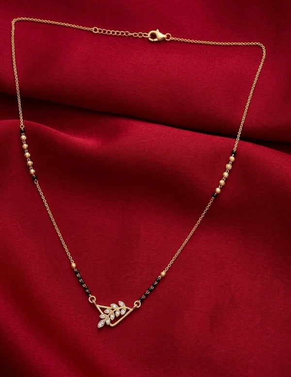 Floral Leaf With Tringle Mangalsutra